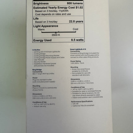 Ring A19 Smart LED Bulb