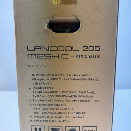 LANCOOL 205
MESH C- AT Chassis desktop computer case (Black)