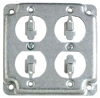 Steel City RS8 4 in. Square Box Surface Steel Metallic Cover Double Duplex