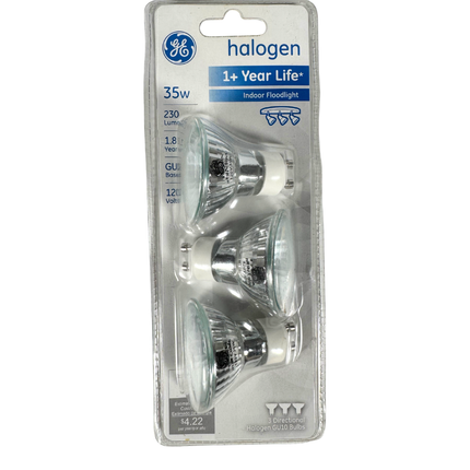 GE 64677 Indoor Floodlight GU10 50W 400 Lumens 2700K (3 Bulbs)