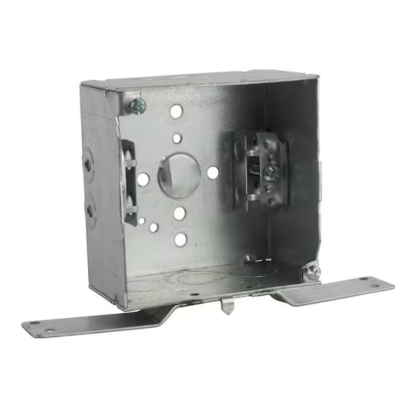 Steel City 4 in. Steel Square Electrical Outlet Box with CV Brackets