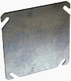 RACO 8752 4 in. W Steel Metallic Flat Blank Square Cover, 1-Pack